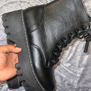 Black platform boots